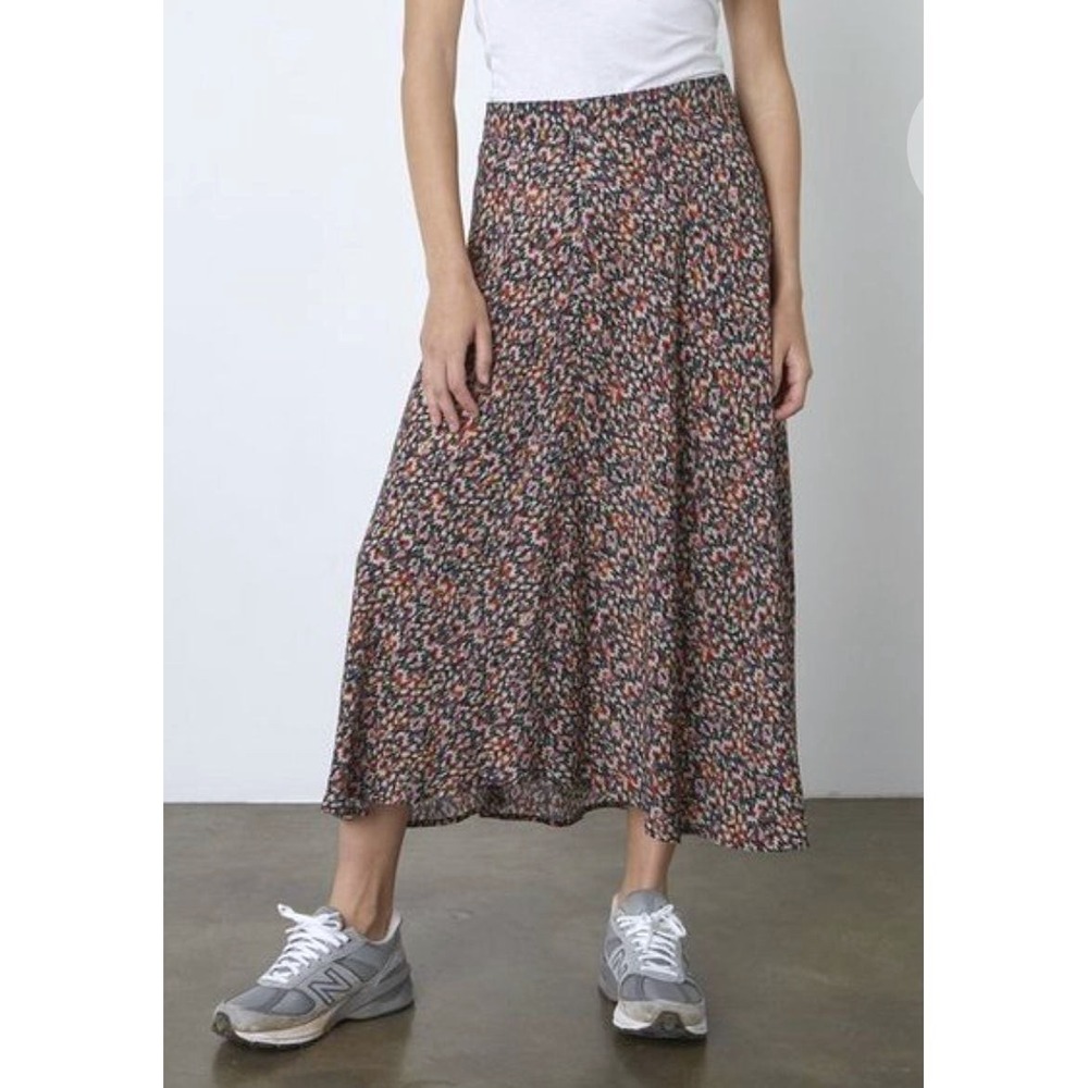 Velvet by Graham & Spencer Titania Printed Midi Skirt Brushstroke NWT $158
